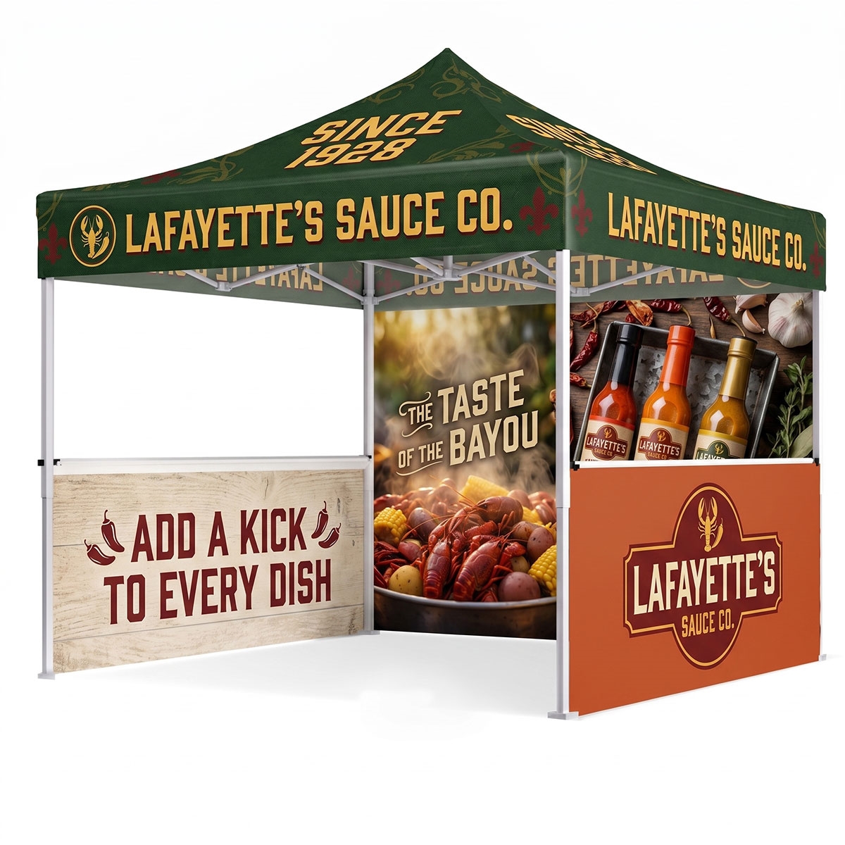 Expo package pop-up tent with backwall and sidewalls