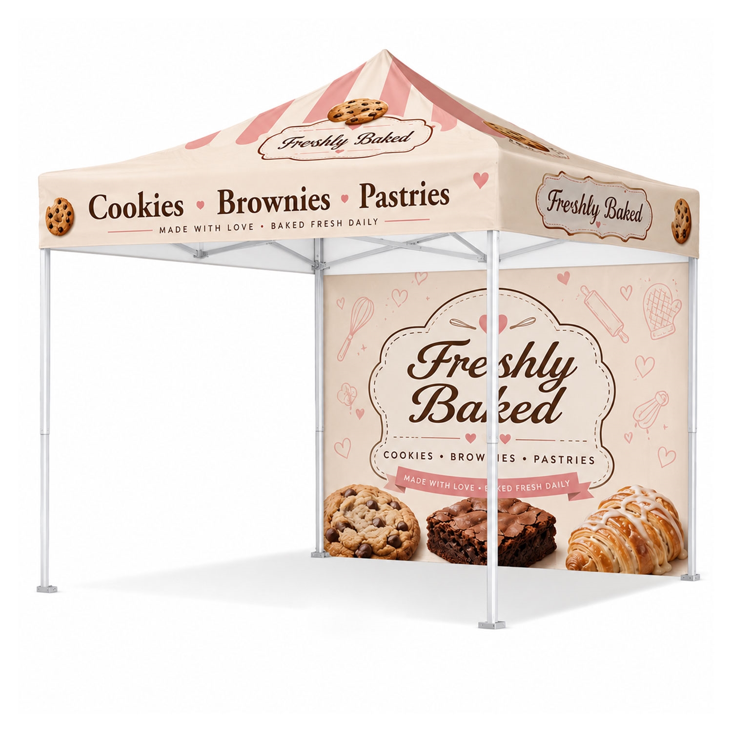 Pro package pop-up tent with printed backwall
