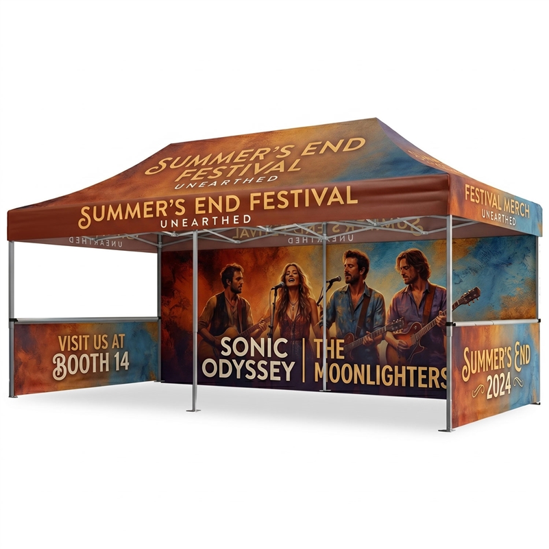 10x20 Custom Printed Pop Up Tent - Expo Package with Backwall and