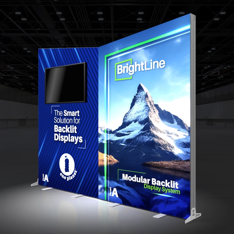 Aa Display Rack 10ft BrightLine Backlit Trade Show Display Kit AA - Hybrid Partial ...
