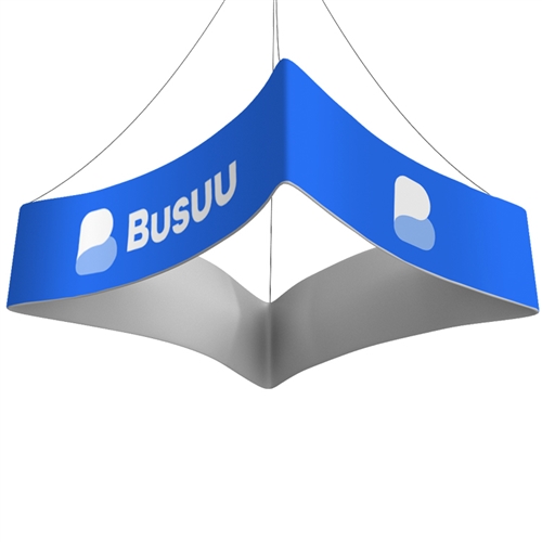Quad Curved Blimp™ Square Hanging Sign - 12 ft x 48 in [Complete]