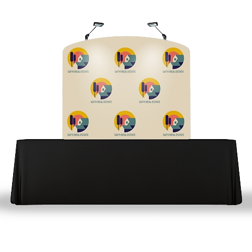 Waveline 6 ft Curved Table Top Tension Fabric Display [Graphics Only] • APG
