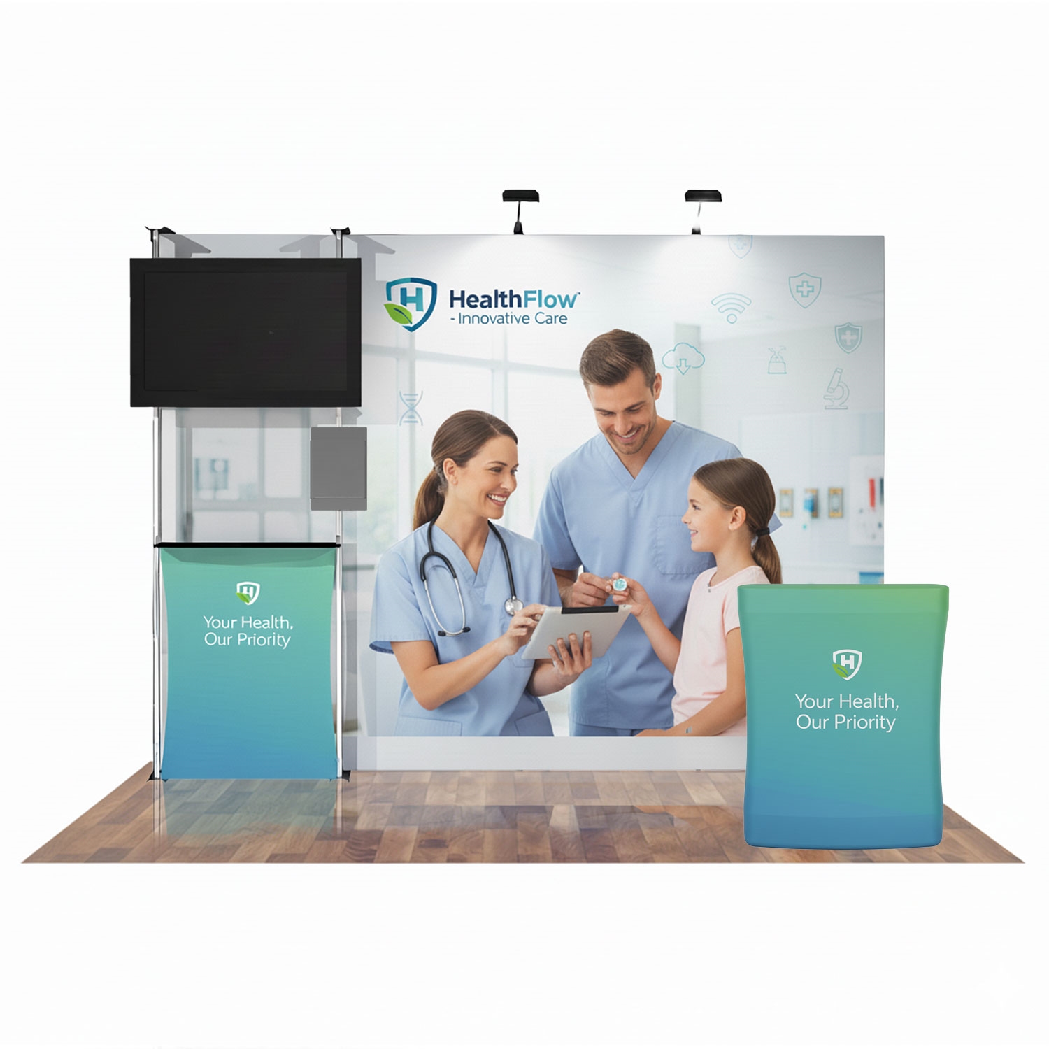 10ft HopUp Dimension backwall pop-up display kit