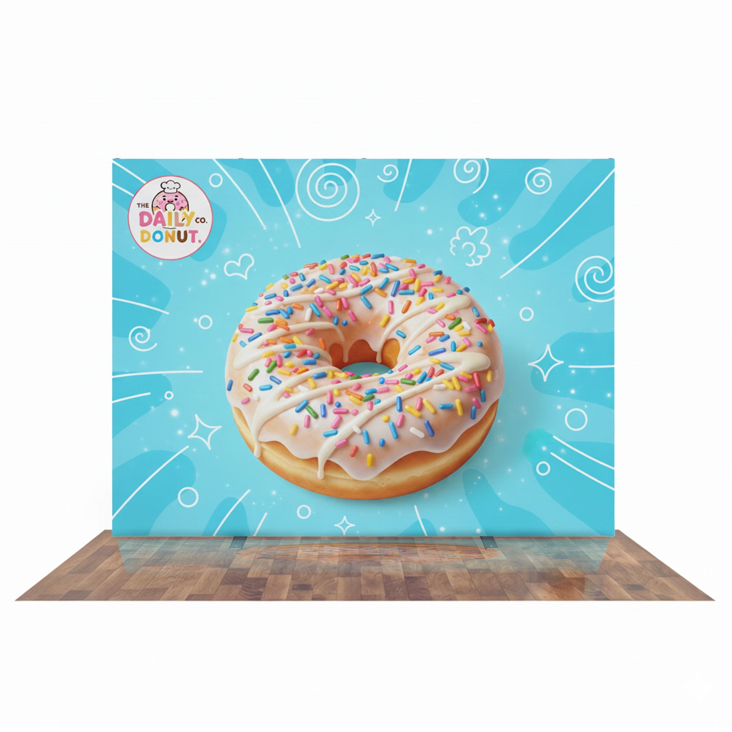 10ft HopUp straight pop-up trade show display with full fabric graphic