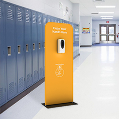 Hand sanitizer dispensers for school hallways