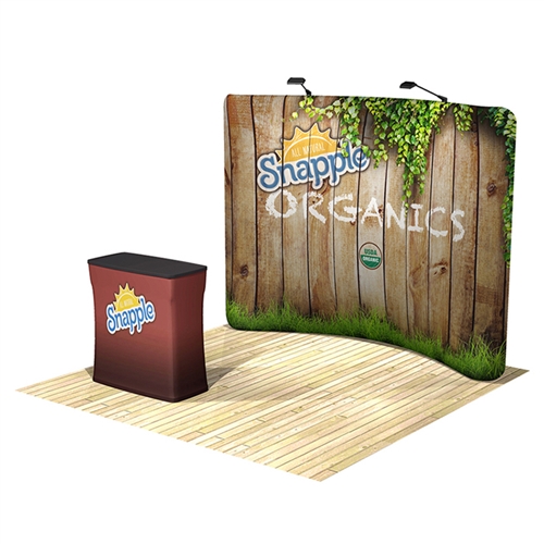 Waveline tension fabric display